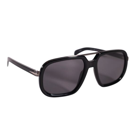 David Beckham Mens Modern Aviator Polarized Sunglasses-Black/Dark Ruthenium-NWT - Picture 5 of 9